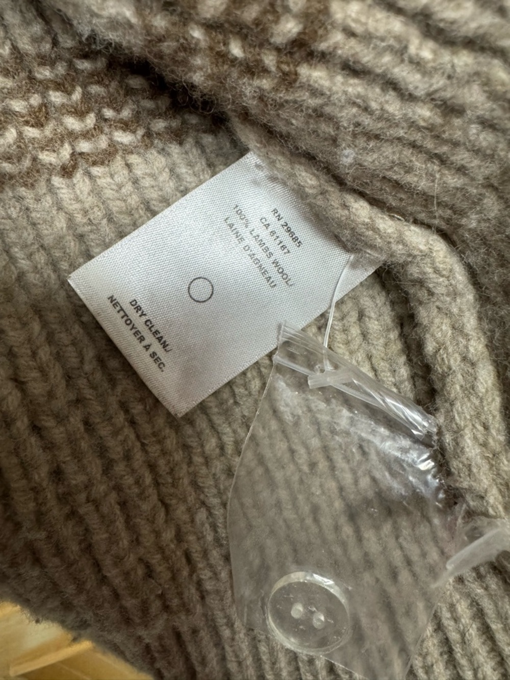 Pendleton Beige Shawl Collar Cardigan with Brown and Black Pattern - Picture 8 of 9